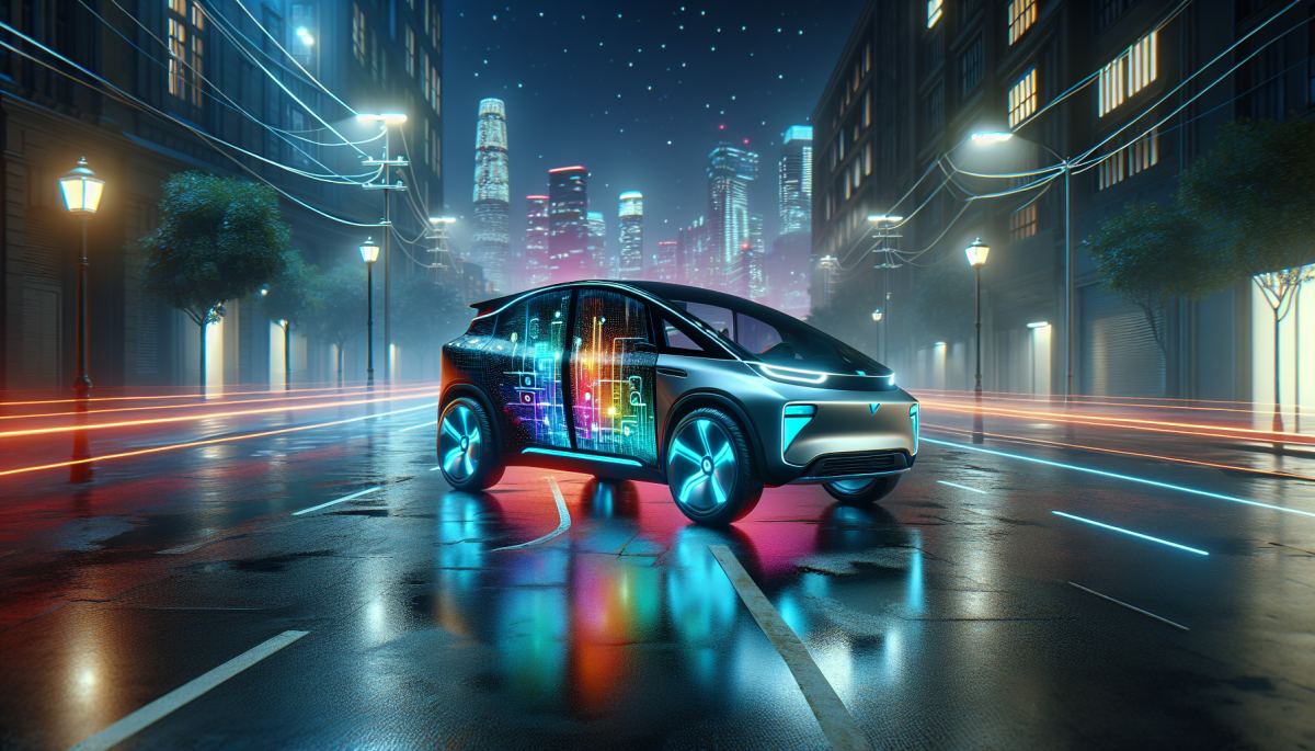 A Chinese EV projects full-color graphics onto a road surface using DLP headlight technology