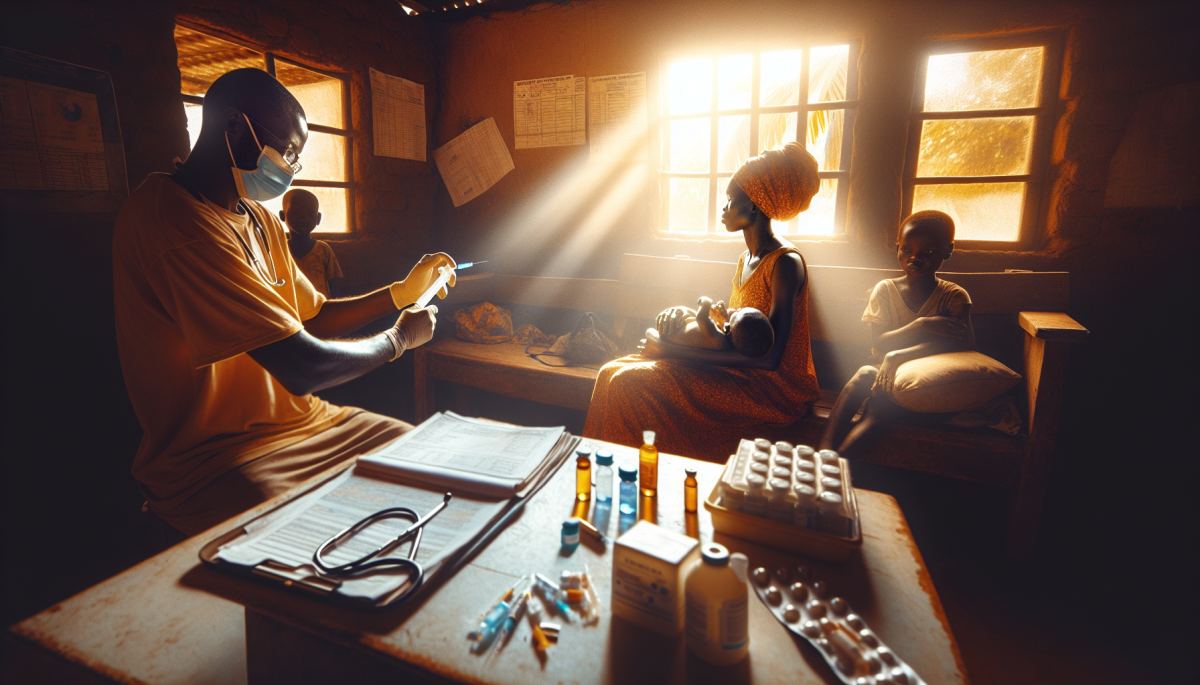 A health worker administers a hepatitis B vaccine at a rural clinic in sub-Saharan Africa, where the disease burden is heaviest.