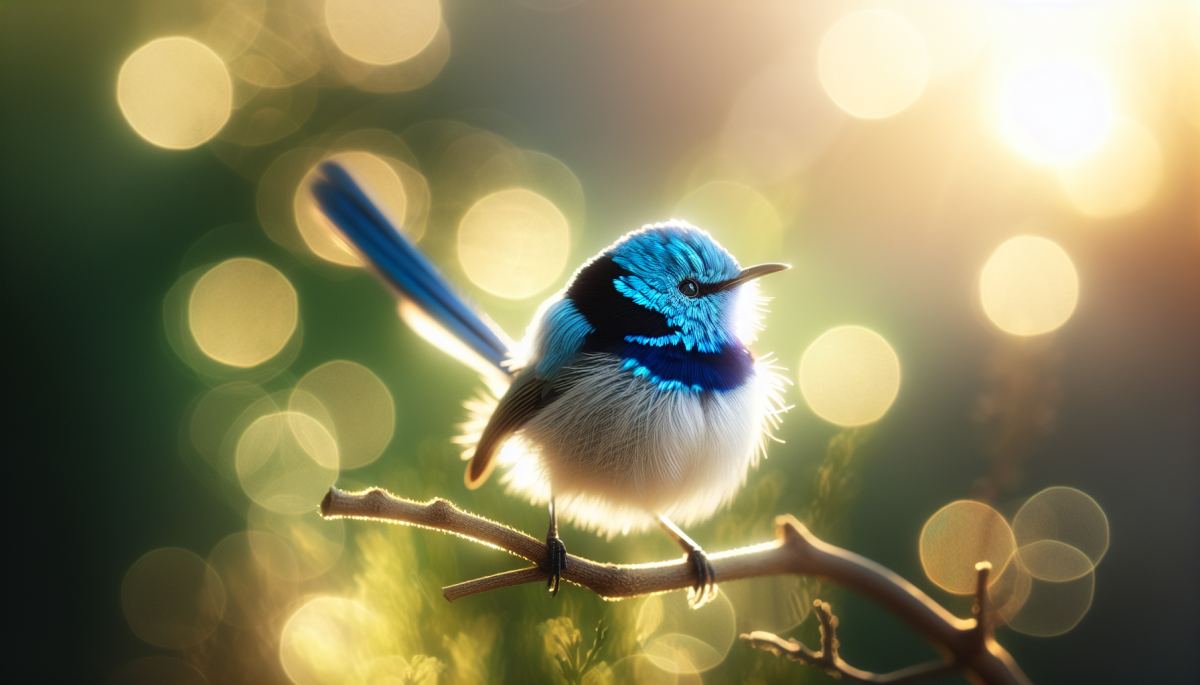 A superb fairywren male in vivid blue plumage, the species now facing potential extinction within 40 years.