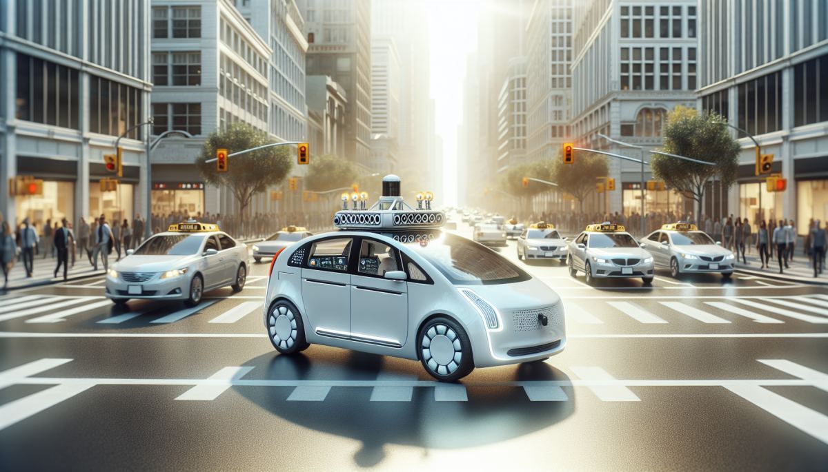 A Waymo robotaxi navigates a busy urban street, one of hundreds operating commercially in U.S. cities