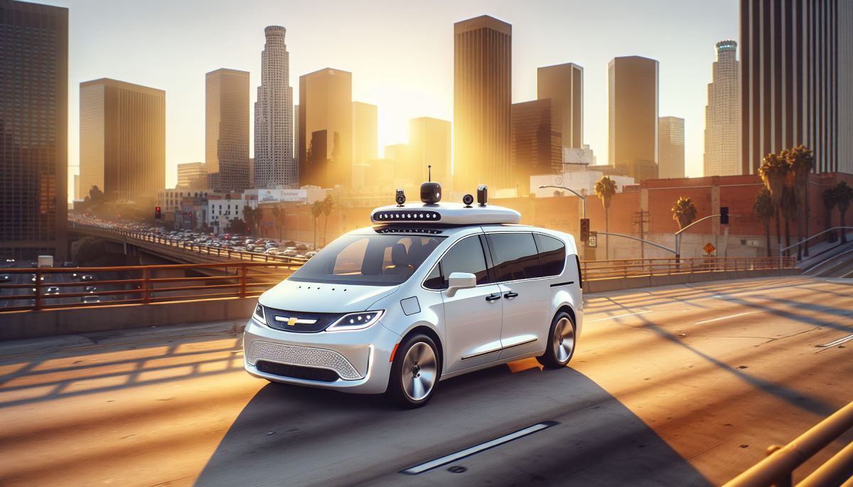 Volkswagen ID. Buzz autonomous minivan undergoing self-driving testing on Los Angeles city streets