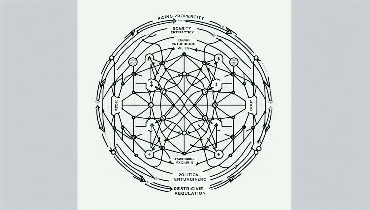 How housing scarcity, homeowner political power, and restrictive zoning form a self-reinforcing feedback loop