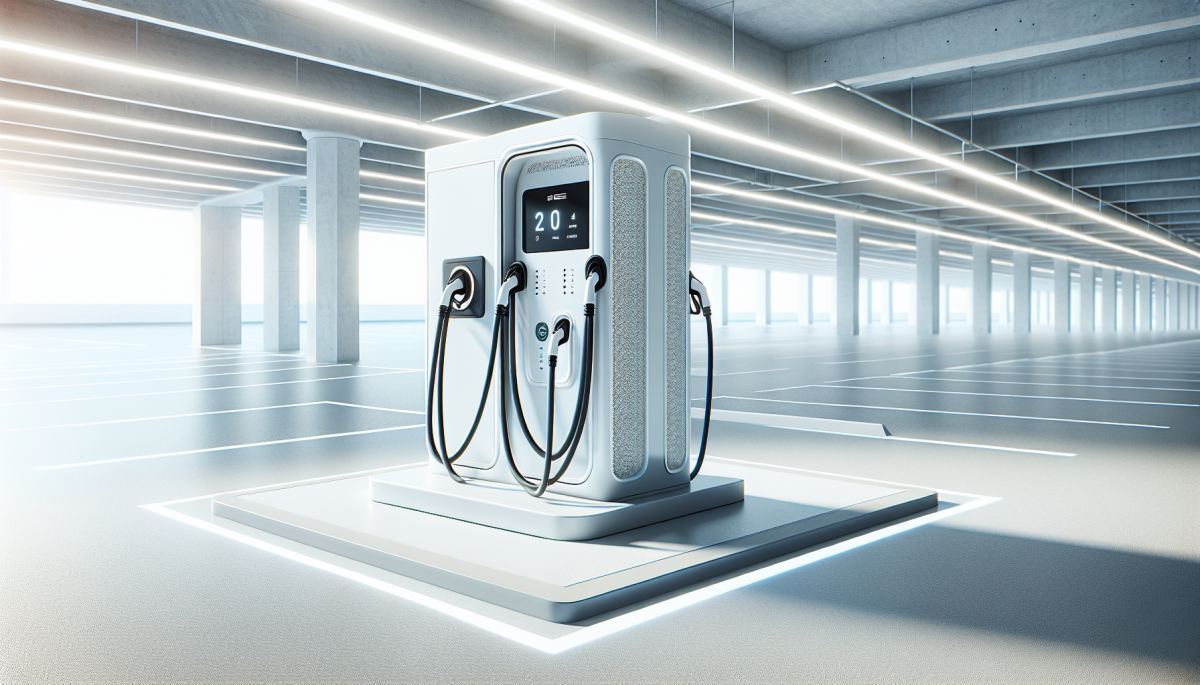 ChargePoint Express Solo integrated DC fast charger, designed with Eaton to eliminate separate power cabinet infrastructure