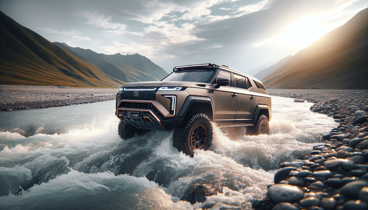 Jetour G700 amphibious SUV crossing water with propeller kit engaged, a flagship feature of Chery's off-road lineup